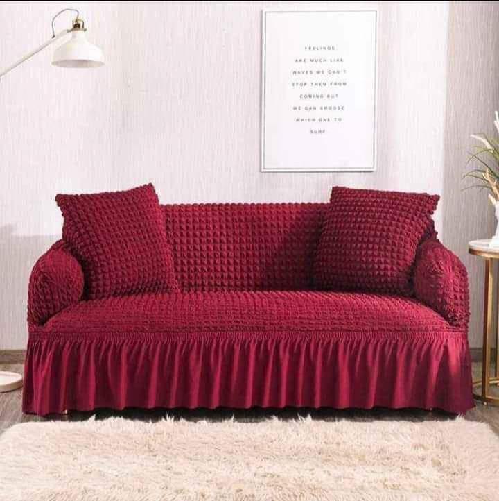 Ruffled Seersucker Sofa Cover (Bubble Fabric)