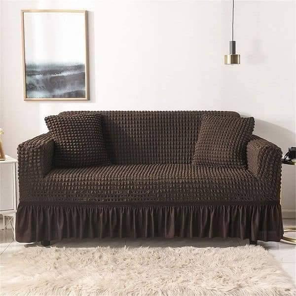 Ruffled Seersucker Sofa Cover (Bubble Fabric)