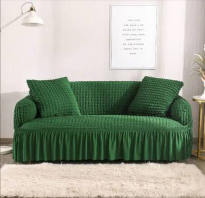 Ruffled Seersucker Sofa Cover (Bubble Fabric)